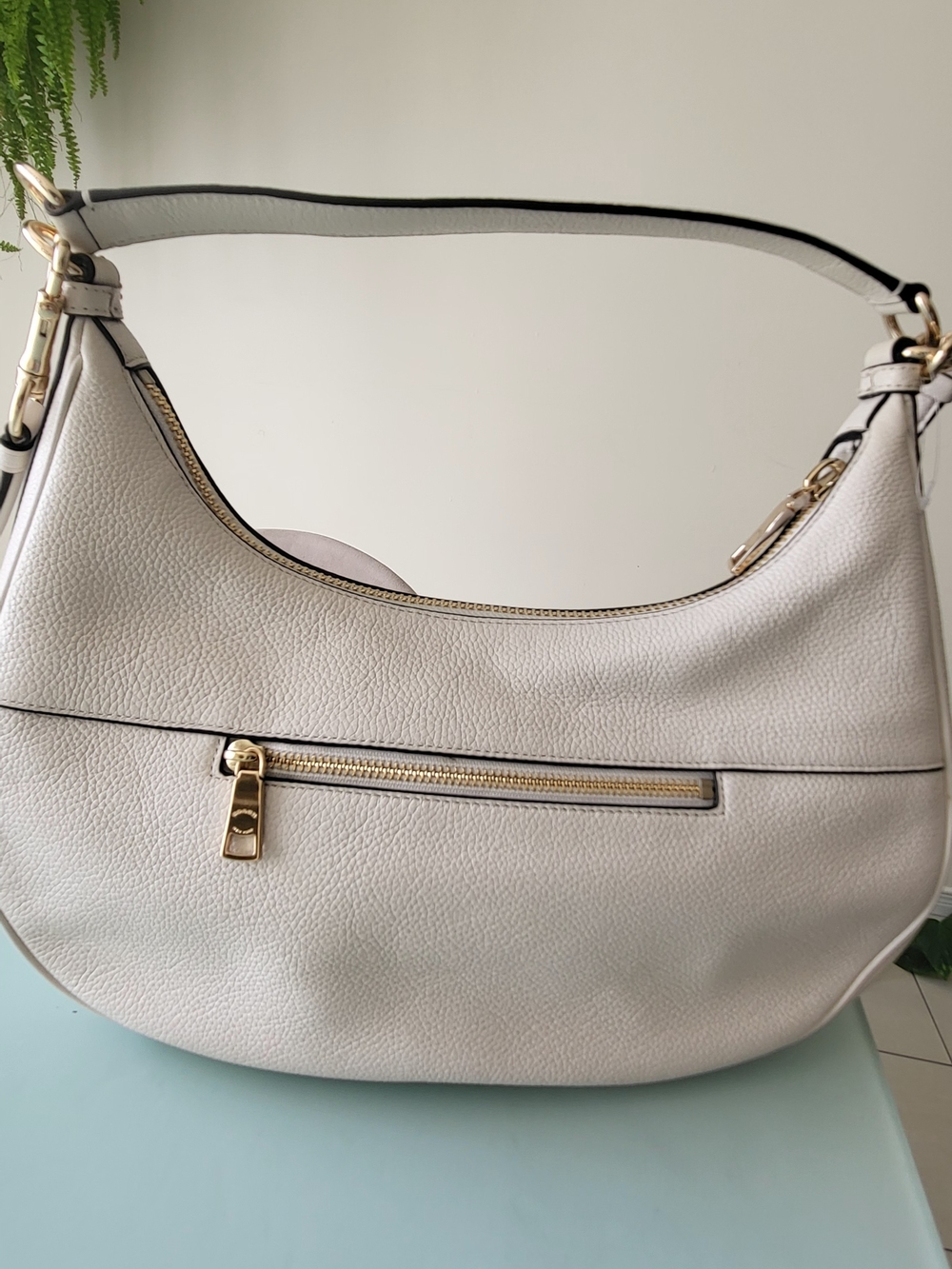 Coach Cream Pebbled Leather Shoulder Hobo with Gold Hardware - Picture 3 of 11